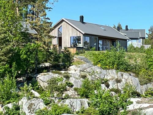 Viesnīcas āriene, Hütte Am Blindleia Mit Sauna Und Badesteg (Hutte Am Blindleia Mit Sauna Und Badesteg) in Høvåg