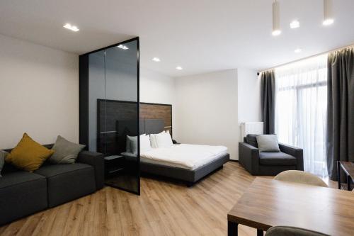 1 king bed, 2 sofa beds