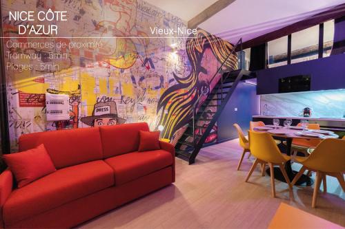 Loft de 6 couchages, bord de mer à Nice