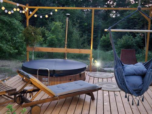 Balkons/terase, Cottage in Masuria near Sandy Beach in Zelwagi