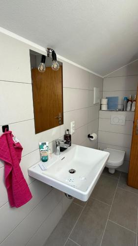 浴室, Apartment am Chiemsee nähe Chieming Arlaching Ising Seebruck (Apartment am Chiemsee nahe Chieming Arlaching Ising Seebruck) in 希明格