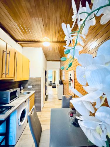 Konyha, Studio Apartment for 3 Steps from FAC Platz in 21. Floridsdorf