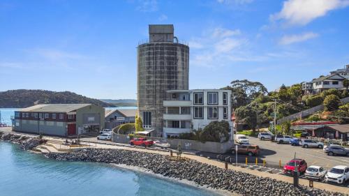 Exterior view of The Silos Apartments