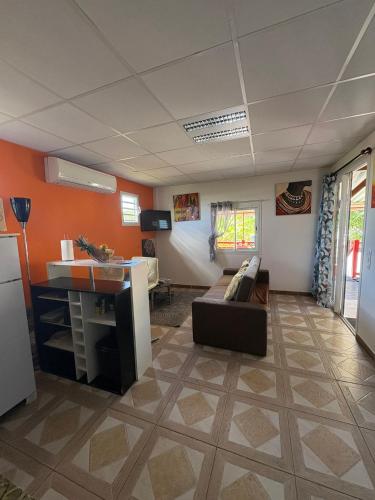 zonă comună salon/TV, Habitations Amédée (Habitations Amedee) in Bouillante