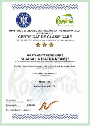 Acasa in Piatra Neamt Clasificat 3 stele, Piatra Neamţ