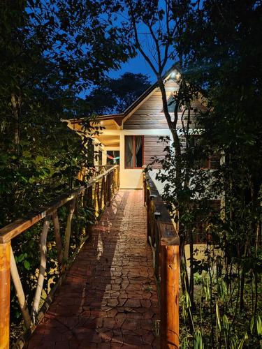 Exterior view, Eco Aldea kinich Ahau en Calakmul in Xpujil