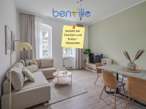 Benville Meißen - Ideal für 4-6 Personen - WLAN, Waschmaschine, Parkplatz - 2 Schlafzimmer - 1 km zum Bahnhof - ruhige Lage, Meißen