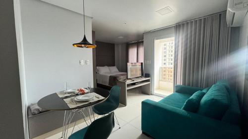 Skupni salon/TV območje, Flat Premium no Setor Bueno - Conforto, localização e facilidade em um só lugar (Flat Premium no Setor Bueno - Conforto, localizacao e facilidade em um so lugar) in Bueno