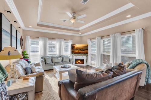 Escape Steps to Beach Large Deck Group Ready in Port Bolivar (TX)