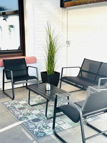 陽台/露台, NIRO I Design City Apartment, Dachterrasse, modern, Top Lage, Zentrum, W-LAN, TV in 韋因海姆