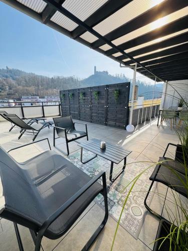 陽台/露台, NIRO I Design City Apartment, Dachterrasse, modern, Top Lage, Zentrum, W-LAN, TV in 韋因海姆