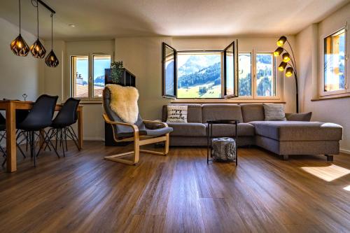 Chuenislodge1 Neu, grosse Terrasse & Designerofen, prächtige Aussicht - Apartment - Adelboden