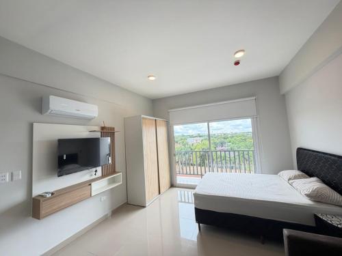 Departamento Monoambiente con piscina y vista en terraza