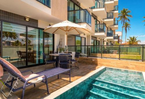 Swimming pool, Flat com piscina privativa | Pe Na Areia | VIla Porto in Porto De Galinhas