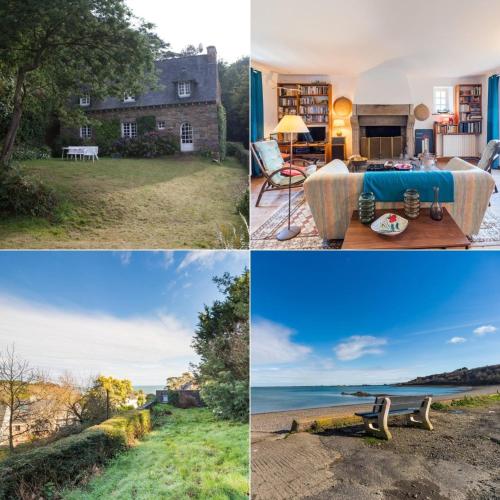 Maison familiale vue mer: jardin & plage proche gîte à louer L'Arcouest