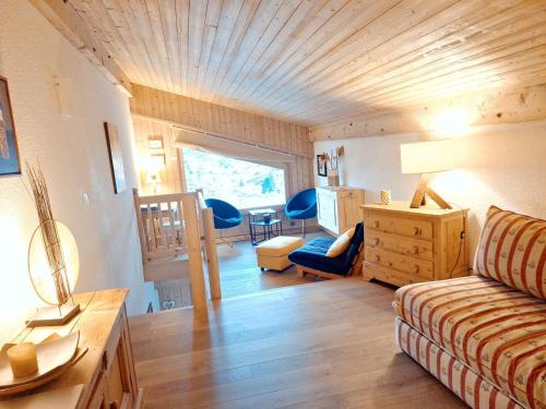 Appartement 1 chambre et mezzanine à Megève avec balcon et animaux admis - FR-1-453-57