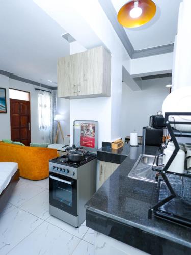Kitchen, Cosy City view Studio near Mombasa Airport and SGR in Mombasa