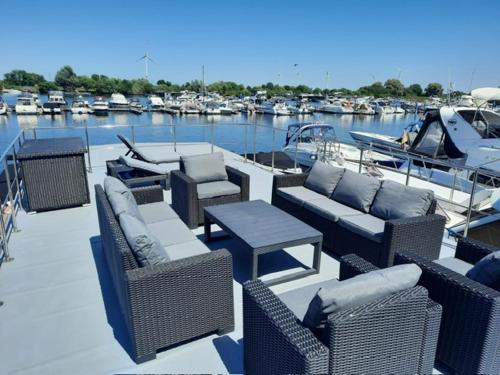 Balkons/terase, Hausboot La Mare Seeblick in Weyhe