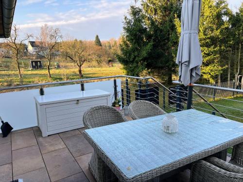 Erkély/terasz, Ferienhaus Fuxbau in Belgern Ot Neussen