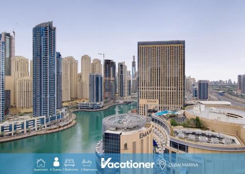 Vacationer Holiday Homes l Vibrant 2 Bed l Marina Skyline Views l Marina Walk, Dubai