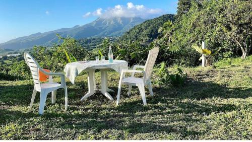 View, Maison chaleureuse en pleine nature- Vue sur la montagne Pelee in Le Morne Rouge