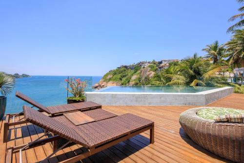 Balcony/terrace, Rio017 - Beautiful villa with an ocean view in Joa in Joatinga