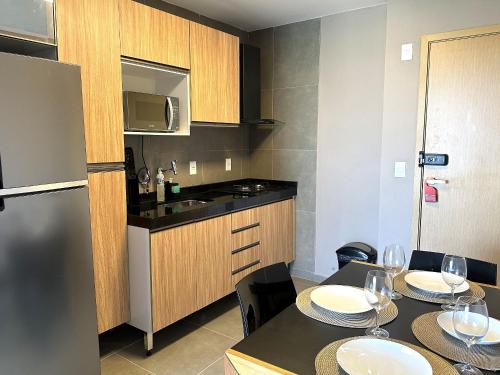 Kitchen, Flat Loft Vista Mar em Maceio by QAVI in Cruz das Almas