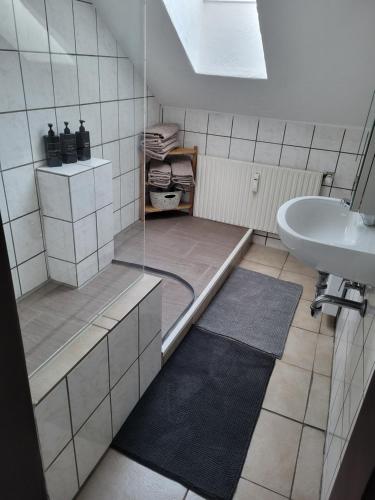 浴室, Appartement Ferienwohnung in 赫弗爾霍夫