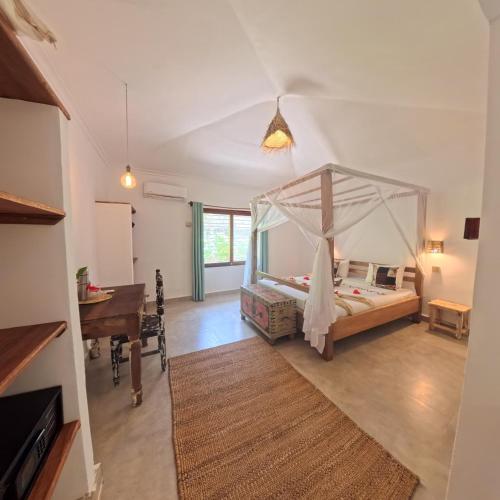 Chambre double, vue sur le jardin