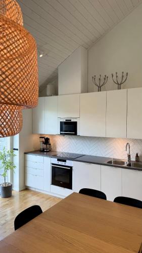 Kitchen, Modern mountain cabin offering breathtaking views and serene surroundings in Syssleback