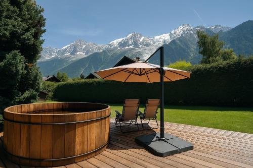 Luxurious Chalet With Breathtaking Mont Blanc Massif Views From Hot Tub and Garden plus Sauna
