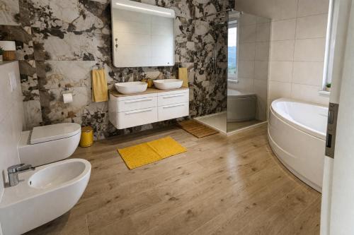 Bathroom, Entire Vacation Home - Heated Pool,Jacuzzi & Sauna in Grimalda
