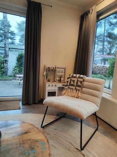 Shared lounge/TV area, Forest Family 6 persoons op 5 sterren park in Beekbergen