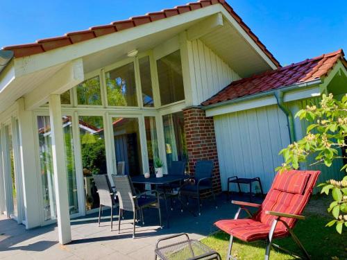 陽台/露台, Ferienhaus Muritzzeit in Robel an der Muritz in 魯貝爾/米利茨