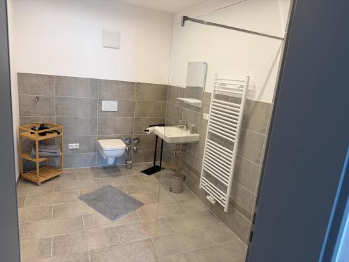 浴室, Ferienwohnung -Alte Backstube- in 哈達馬爾