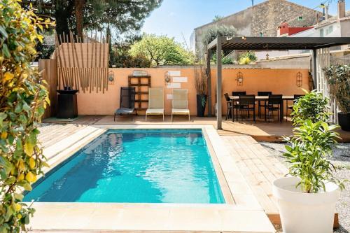 Villa Spacieuse, Braséro, Piscine privative, Pétanque 1 H de l'Espagne gîte à louer Coursan