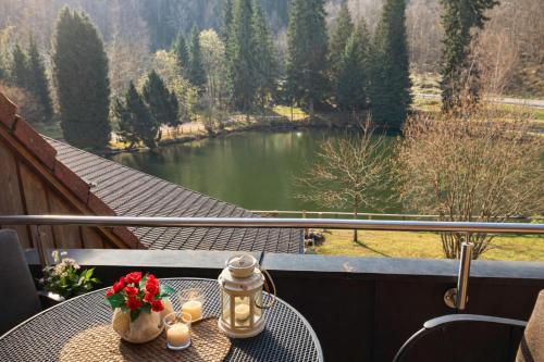 ระเบียง/ชานเรือน, Self-check-in Ferienwohnungen & Apartments am Bergsee in ทริเบิร์ก