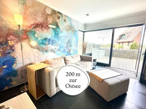Ferienwohnung Wind Rügen - Sauna, Kamin & Hund willkommen, ruhig & naturnah, 200 m zur Ostsee - Ferienhaus Elements in Dranske, Deutschland