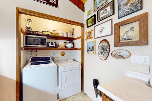 Secluded dog-friendly cabin with two fireplaces washer&dryer deck & firepit in Mt Hood Village (OR)