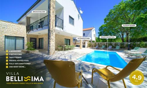 Villa Bellissima Malinska - Privater Pool, 4 Schlafzimmer, ruhige Lage