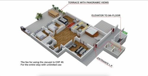 Design Penthouse Rooftop Loft, 190sq, 5 Beds, 2 Panorama Terrace, 1min to Main Station- 5min to City, Basilea (foto 6)
