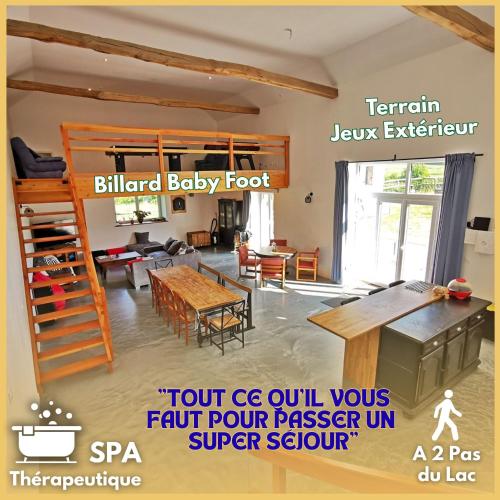 L'Orée du Lac Chamboux, SPA, Salle de jeux, Séjour 80 m2, A 2 pas du Lac gîte à louer Saint-Martin-de-la-Mer