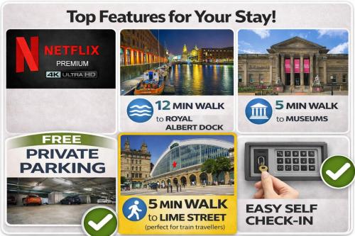 City Centre Apt, Sleeps 8, Parking, Shops & Trains, Liverpool (photo 10)