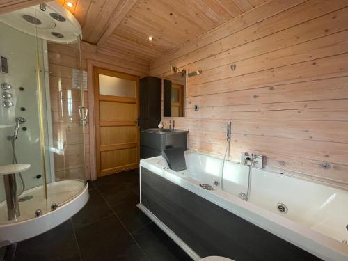 Fürdőszoba, Villa with Sauna & Tub in Twenterand