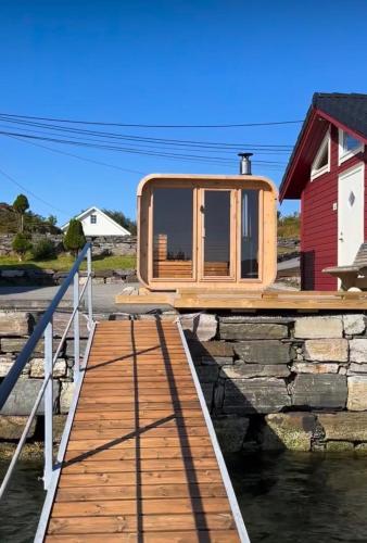 Sauna, Heggøy rorbuer in Alveim