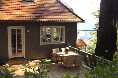 Villa Sonnenburg Gästehaus - Blick auf die Stadt und die Elbe - Parkplatz in Rathmannsdorf, Deutschland