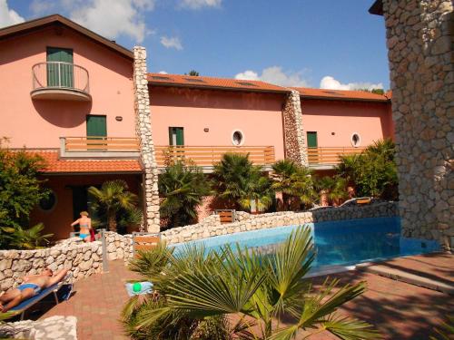 Terraced villa with pool