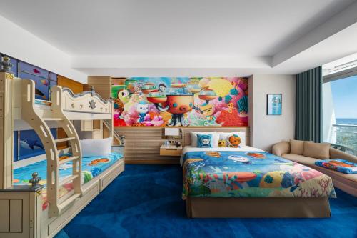 Chambre avec 2 lits, familiale, vue partielle sur l’océan, vue sur le parc, vue sur l’eau