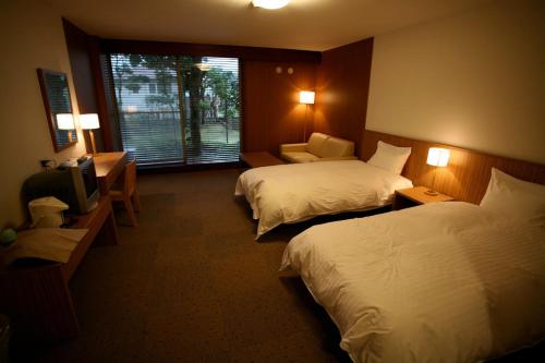 2 twin beds, 1 sofa bed