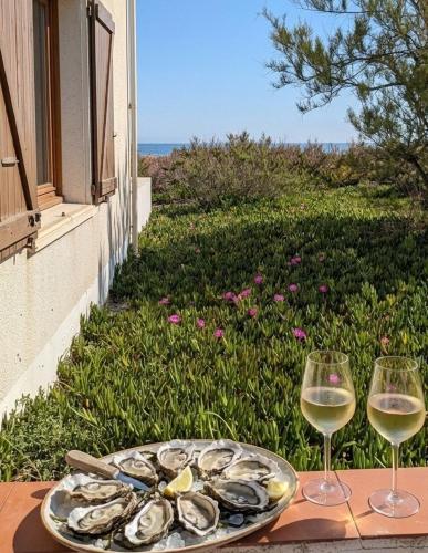 Studio front de mer avec acces privé à la plage et grande terrasse vue sur la mer - Location saisonnière - Le Barcarès